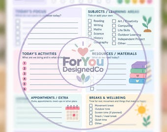 Printable Home Education Daily Planner | A4 Homeschool Planner PDF