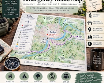 Personalised Emergency Route Map | Custom Home Escape Plan | Family Emergency Evacuation Map | Printable Safety Plan