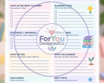 Printable Home Education Topic Project Sheet | A4 Homeschool Project Planner PDF