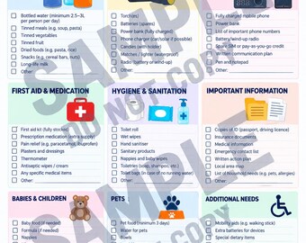 UK Emergency Kit Checklist | Household Emergency Preparedness A4 Printable PDF