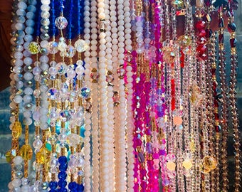 Ghanese kristallen tailleketting, buikketting om vast te knopen