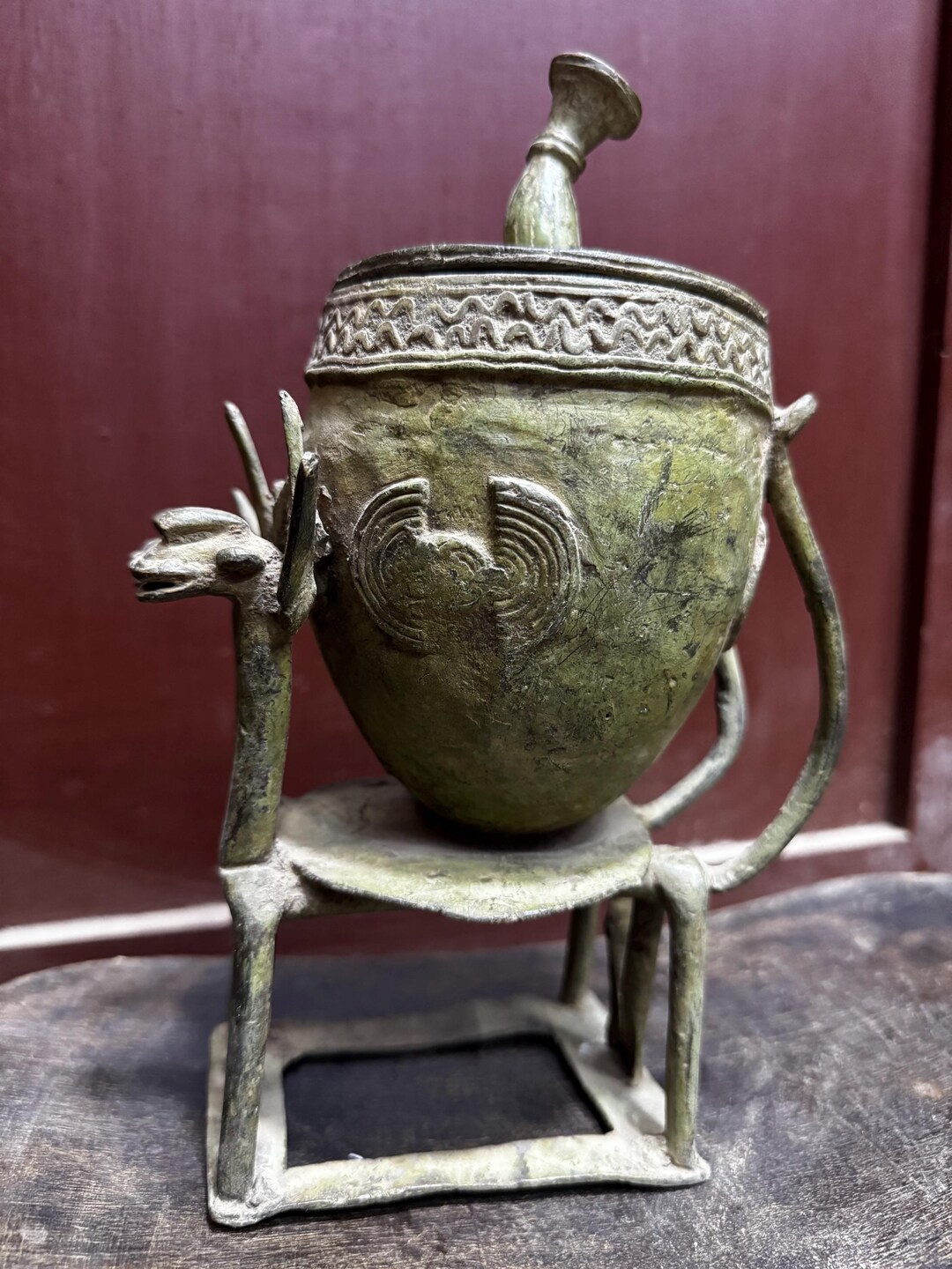 Vintage African Bronze Jewelry & Money Box – Handcrafted Tribal Storage ...