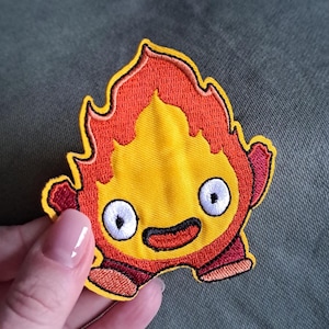 Vuurpatch, anime strijkapplicatie, anime strijkapplicatie, leuk cadeau-idee, doe-het-zelf patch