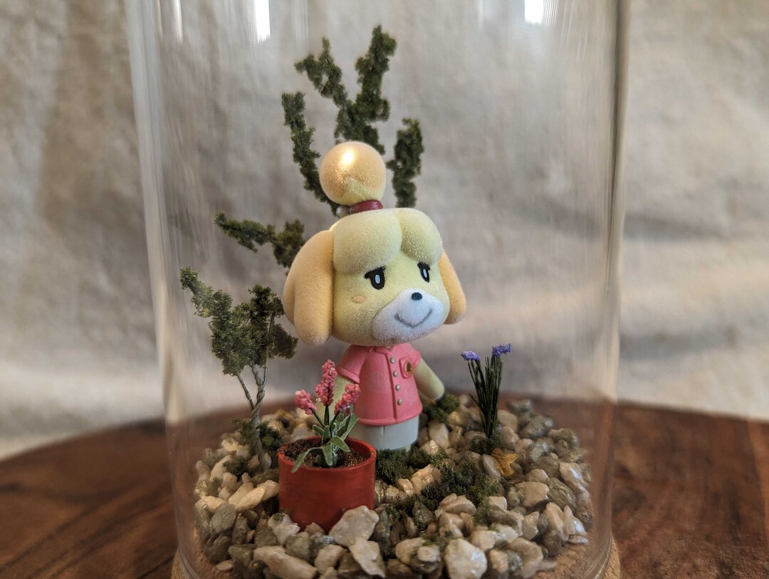 Isabelle Animal Crossing Jar Terrarium // Nerdy Terrarium // Etsy