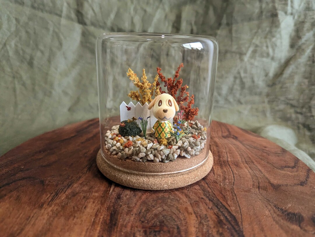Goldie Animal Crossing Jar Terrarium// Nerdy Terrarium // Etsy