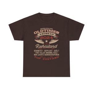 Retirement Gift T-Shirt, Farewell Gift for Retirees, Retirement Gift, Classic Car Gift, Retirement T-Shirt, Personalized with Desired Name Dark Chocolate