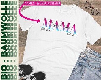 Mama T-Shirt Best Mom Shirt Muttertag personalisiertes Muttertags Geschenk personalisiertes Mom TShirt Mama Magenta Best MOM Shirt