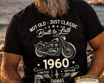 66th Birthday Gift for a Man – Personalized Gift – Vintage 1966 Motorcycle T-Shirt – Vintage Biker Gift for Him – Gifts for Grandpa 66