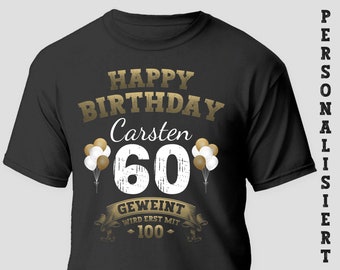 T-shirt - 60ème anniversaire homme, né en 1964, années et prénom personnalisables, cadeaux pour homme, cadeau anniversaire papa, papy