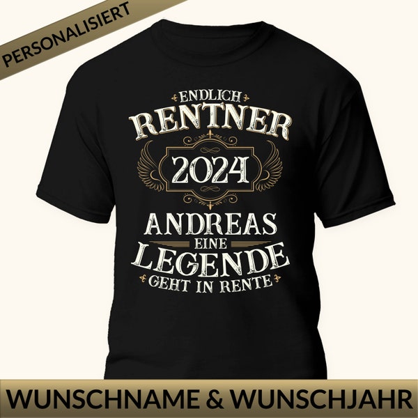 Gift pension farewell gift idea pensioner T-shirt personalized retirement pension with desired name gift for farewell pensioner