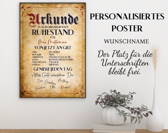 Pension gift/ Retirement gift/ Pensioner gift/ Pension certificate/ Retirement gift/ Personalized/ Desired name