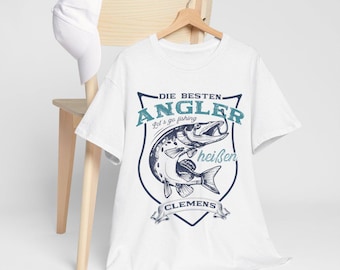 Personalized Angler Gift T-Shirt - Fishing Shirt with your desired name - Tee The best anglers are called customizable - Cotton T-shirt