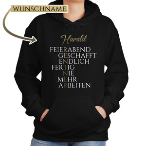 Cadeau de retraite / adieu retraité / cadeau de retraité / cadeau de retraite / personnalisable / nom souhaité / sweat à capuche / sweat à capuche