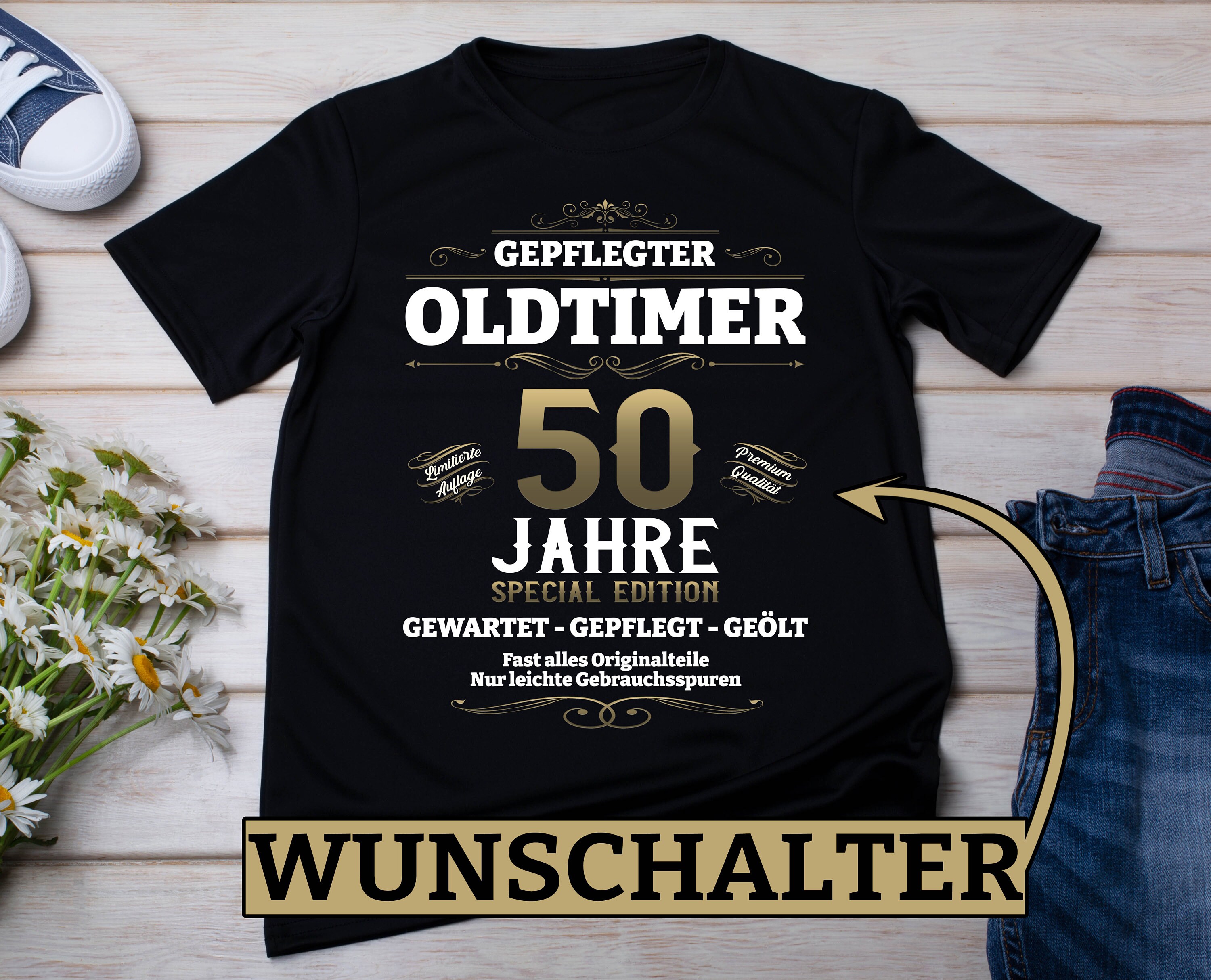 Personalisiert Baumwolltasche Zum 80. Geburtstag – Mit Namen, Motiv „Oldtimer Special Vintage 1945“