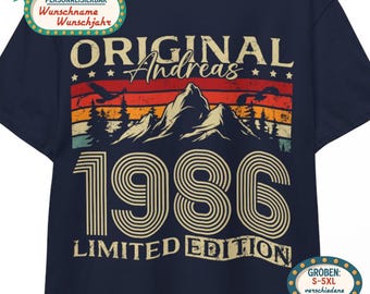 Personalized 40th Birthday Gift for Men | Vintage 1986 Shirt with Name | Retro 40th Anniversary T-Shirt | Gift for Dad