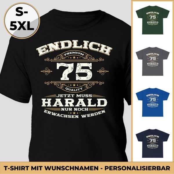 Personalized 75th Birthday T-Shirt For Men - "Gettin' Old Pissy And Cranky" Custom Birth Year Gift