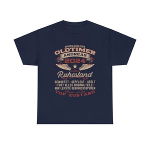 Retirement Gift T-Shirt, Farewell Gift for Retirees, Retirement Gift, Classic Car Gift, Retirement T-Shirt, Personalized with Desired Name Navy