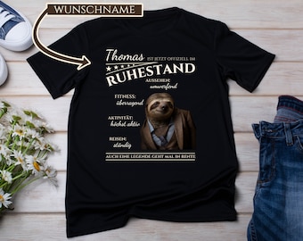 Geschenk Rente personalisiert 2024 Tshirt Abschiedsgeschenk Rentner T-Shirt Wunschname 2024 Geschenk Ruhestand Shirt tshirt 2024 Pension