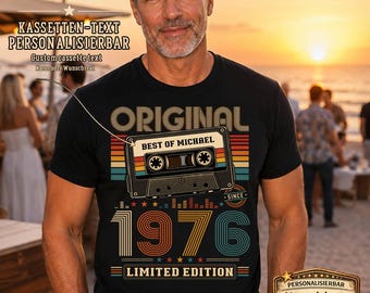 50th Birthday Gift for Men and Women – Personalized Vintage T-Shirt, Year 1976 – Gift for Her/Him – Personalized Gifts for Dad
