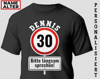 Gift for a man's 30th birthday: T-shirt with year of birth (1996), personalized with names and year, gifts for men, birthday gift for dad