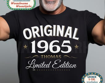 Regalo de 60 cumpleaños para hombre | Camiseta original de 1966 | Personalizable con nombre y año de nacimiento | Regalo de cumpleaños retro vintage