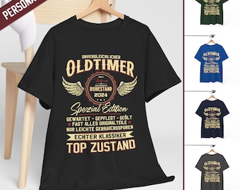 Gift Pension T Shirt Gift Farewell Pensioner T-Shirt Pensioner Gift Vintage Car Gift Retirement T-Shirt Personalized Desired Name