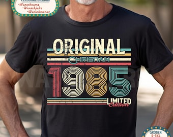 Regalo de 40 cumpleaños para hombre | Camiseta vintage de 1986 | Personalizable con nombre, mes y año | Regalo de cumpleaños retro vintage