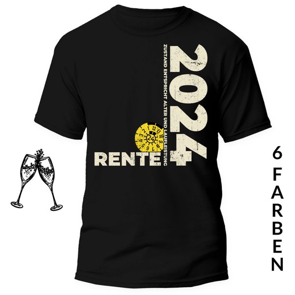 Geschenk Rente Mann T-Shirt Verabschiedung Rentner Geschenk Lustig Geschenk Abschied Geschenk Ruhestand Personalisiert Tshirt Wunschjahr