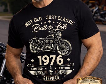 50th Birthday Gift for Men – Personalized Gift – Motorcycle Biker, Born in 1976 – Birthday Gifts for Him – Gifts for Dad