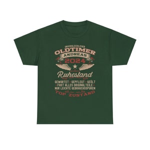 Retirement Gift T-Shirt, Farewell Gift for Retirees, Retirement Gift, Classic Car Gift, Retirement T-Shirt, Personalized with Desired Name Forest Green