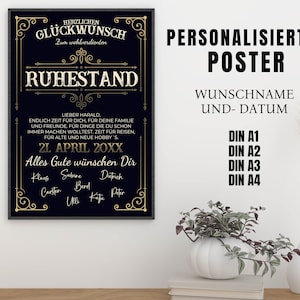 Gift pension Gift farewell pensioner Pensioner gift Gift for pension Gift for retirement Personalizable Desired name Date