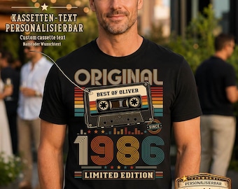 40th Birthday Gifts for Men and Women – Personalized Vintage T-Shirt, Year 1986 – Gift for Her/Him – Personalized Gift for Grandma
