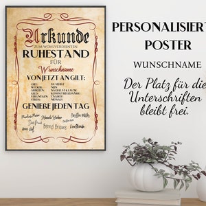 Pension gift / retirement gift / pensioner farewell gift / pensioner gift / retirement gift / personalizable / desired name