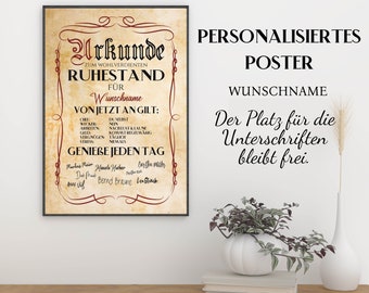 Pension gift / retirement gift / pensioner farewell gift / pensioner gift / retirement gift / personalizable / desired name