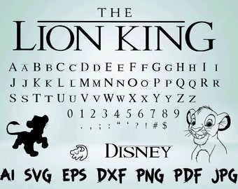 lion king svg font ttf instant download