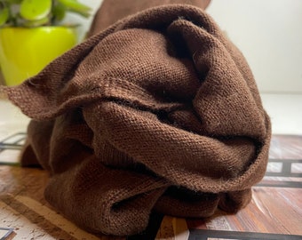 Gestrickte Wolle Schal-Wrap: Weicher brauner Schal, Hand-Webstuhl in Nepal