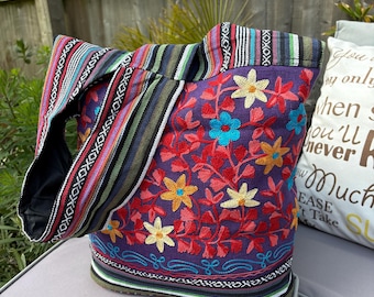Handmade Boho hippy bag summer festive shoulder bag Cotton bag