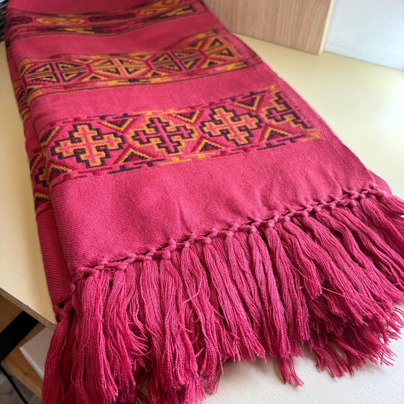 Hand-Loomed Wool Shawl: Himalayan Travel Wrap, fairly traded from Nepal Yoga throw s8 image 3