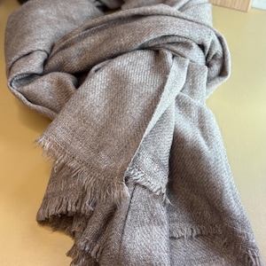 Handmade Brown Wool Shawl: Soft Lightweight Scarf Wrap