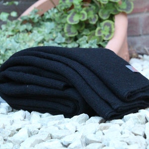 BLACK Knitting Scarf Women accessories Gift for Her Cardigan Travel Warp Warm, Yoga Meditation Warp, Soft Feeling Like Cashmere