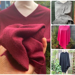 Handgefertigter Wollponcho: Weicher V-Neck Kette, Nepal