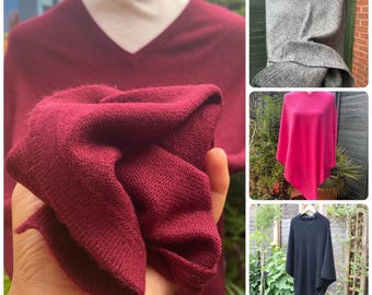 Handmade Wool Poncho: Soft V-Neck Warp, Nepal
