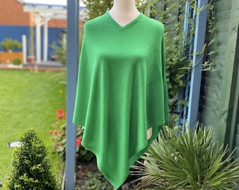 Beautiful Green Handmade Wool Poncho Travel Warp Ideal for picnic Camping Women Accessories Birthday gift Fairly Feel Like Cashmere