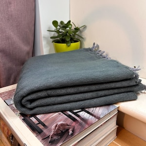 Hand-Loomed Yak Wool Throw Blanket: Travel Camping Wrap