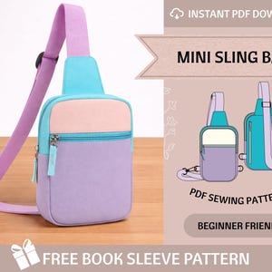 Mini Sling Bag Schnittmuster / Sling Bag Schnittmuster / Crossbody Bag Schnittmuster / Anfänger-Muster / PDF Schnittmuster
