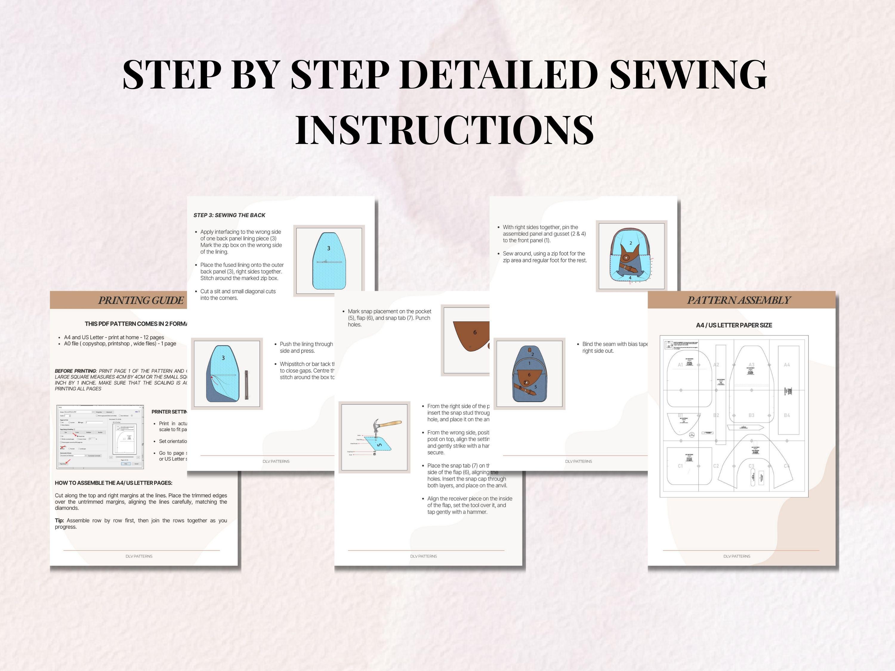 Sling Bag Sewing Pattern / Sling Backpack / PDF Sewing Pattern ...