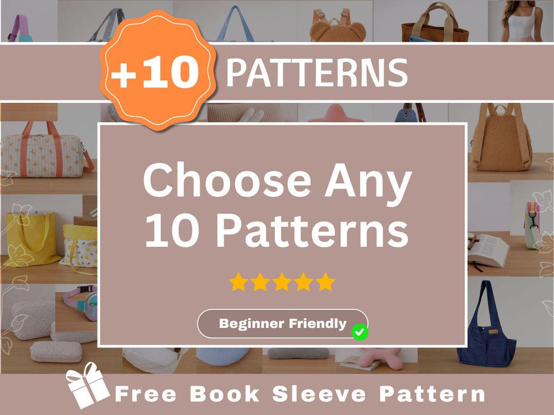 Choose Any 10 Bag Sewing Patterns Bundle (beginner PDF Download) - Etsy