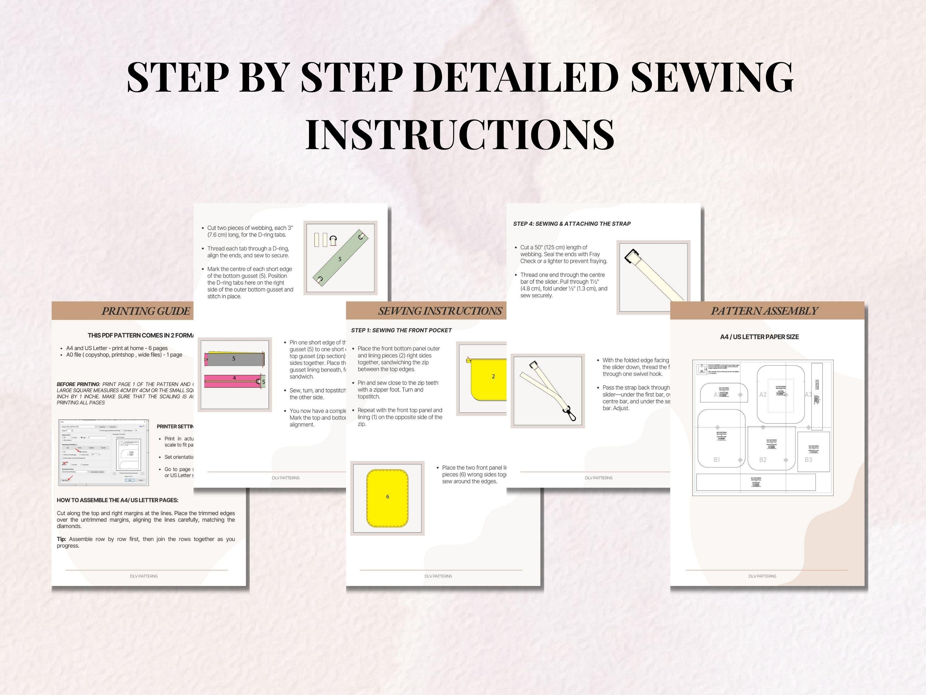 Crossbody Bag Sewing Pattern / Beginner Pattern / PDF Sewing Pattern ...