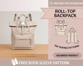 Roll-Top-Rucksack Schnittmuster: Anfänger freundlich PDF (digitaler Download)