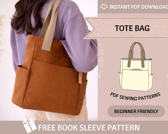 Tote Bag Sewing Pattern / Easy Tote Bag Pattern / Beginner Sewing Pattern / Carrying Handbag / Projector Pattern